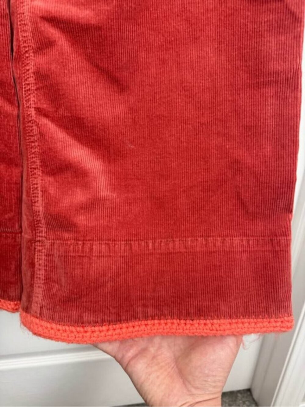 Anthropologie Pilcro High Rise Corduroy Wide Leg Pants Size 27 Orange Rust - Picture 11 of 12
